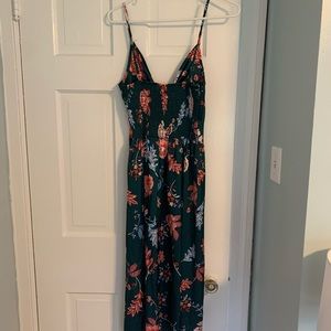 Satin Floral Midi Formal Dress